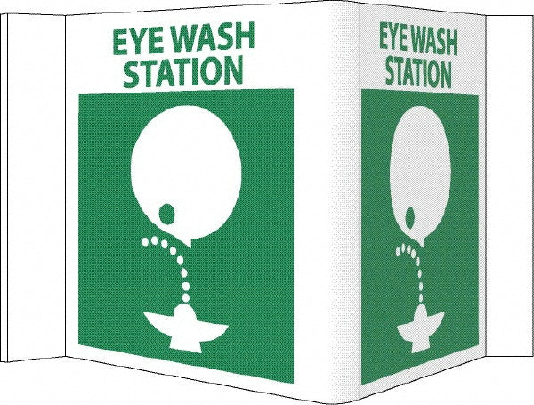 AccuformNMC MSCVS7W First Aid Sign Rectangle, "Eye Wash Station"