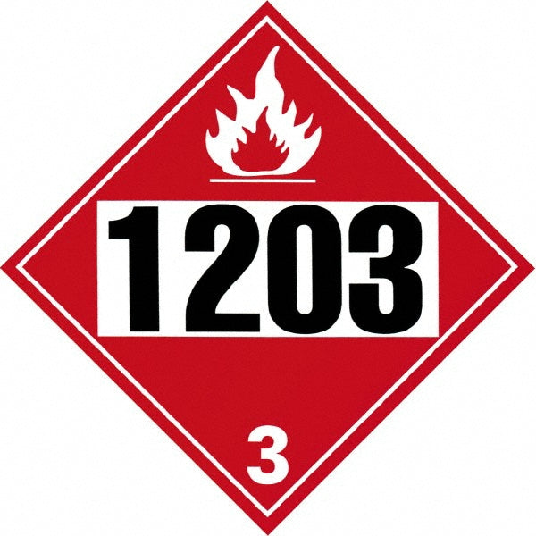 AccuformNMC DL41BP DOT - Shipping & Vehicle - 1203, 10-3/4" Wide x 10-3/4" High, Pressure-Sensitive Vinyl Placard