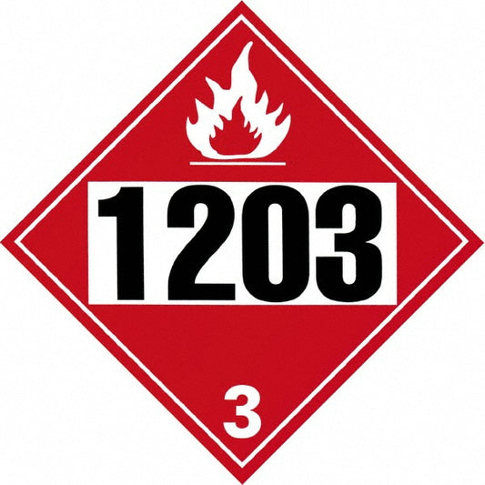 AccuformNMC DL41BP DOT - Shipping & Vehicle - 1203, 10-3/4" Wide x 10-3/4" High, Pressure-Sensitive Vinyl Placard