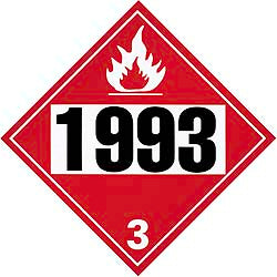 AccuformNMC DL40BP DOT - Shipping & Vehicle - 1993, 10-3/4" Wide x 10-3/4" High, Pressure-Sensitive Vinyl Placard