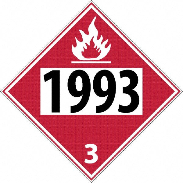AccuformNMC DL40BR DOT - Shipping & Vehicle - 1993, 10-3/4" Wide x 10-3/4" High, Rigid Plastic Placard
