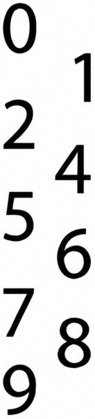 AccuformNMC NS1 50 Qty 1 Pack Pressure Sensitive Vinyl Number Set