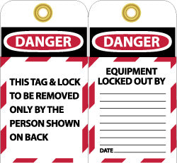 AccuformNMC LOTAG1 Lockout Tag Rectangle, 3" High, Unrippable Vinyl, "Danger"