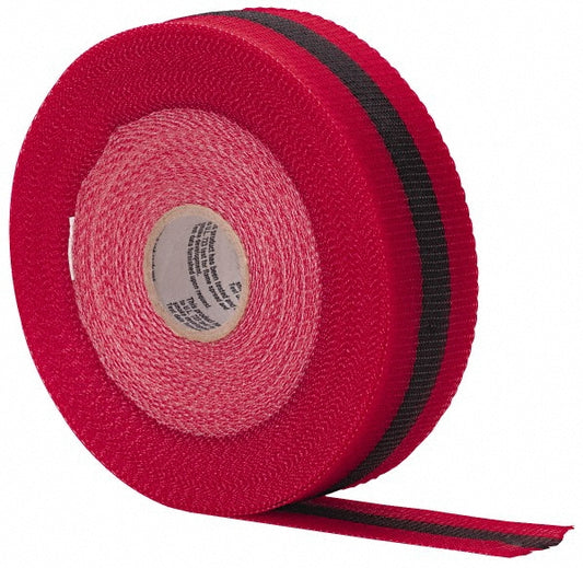 AccuformNMC BT7RB 150' Long x 2" Wide Roll, Woven Polyethylene, Black & Red Barricade Tape