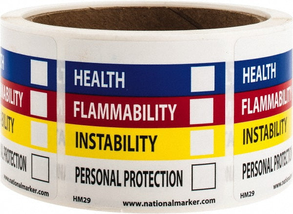 AccuformNMC HM29 Chemical & Hazardous Material Sign Square, "HEALTH FLAMMABILITY INSTABILITY PERSONAL PROTECTION"