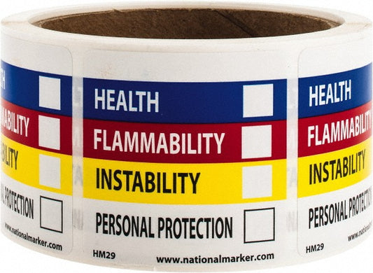 AccuformNMC HM29 Chemical & Hazardous Material Sign Square, "HEALTH FLAMMABILITY INSTABILITY PERSONAL PROTECTION"