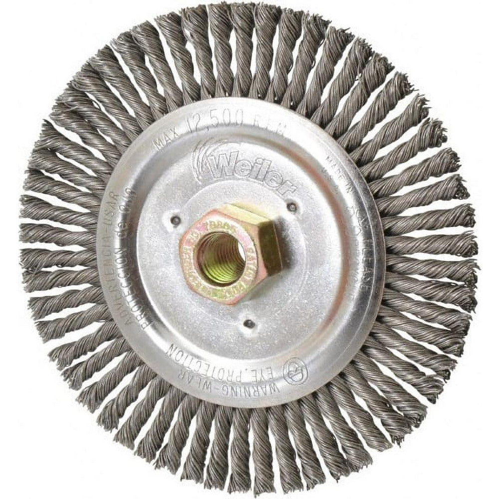 Weiler 94075 Wheel Brush 6" Wheel Dia, 1/2" Face Width, 0.0230" Wire Dia, Stringer Bead