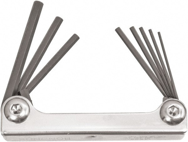 Bondhus 14590 8 Piece Fold-Up Ball End Hex Key Set