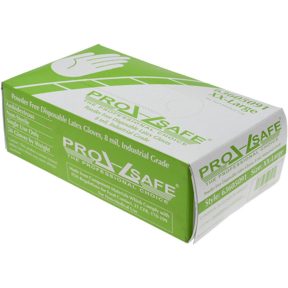 PRO-SAFE GL8N-8PF2X Disposable Glove Size 2X-Large, 8.0 mil, Latex, General Purpose Grade, Powder-Free