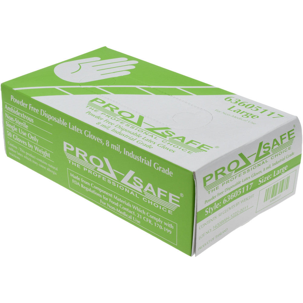 PRO-SAFE GL8N-8PFL Disposable Glove Size Large, 8.0 mil, Latex, General Purpose Grade, Powder-Free