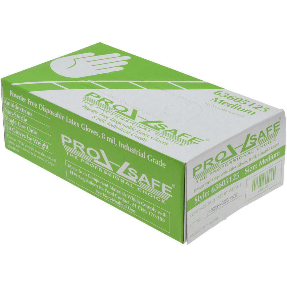PRO-SAFE GL8N-8PFM Disposable Glove Size Medium, 8.0 mil, Latex, General Purpose Grade, Powder-Free