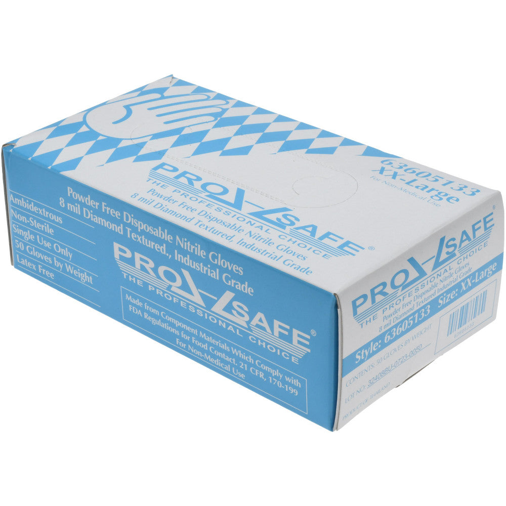 PRO-SAFE GL6BLD-8PF2X Disposable Glove Size 2X-Large, 8.0 mil, Nitrile, General Purpose Grade, Powder-Free