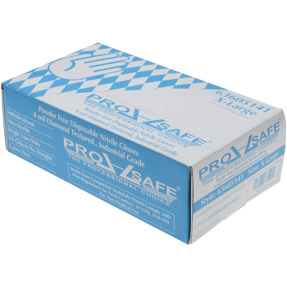 PRO-SAFE GL6BLD-8PFXL Disposable Glove Size X-Large, 8.0 mil, Nitrile, General Purpose Grade, Powder-Free