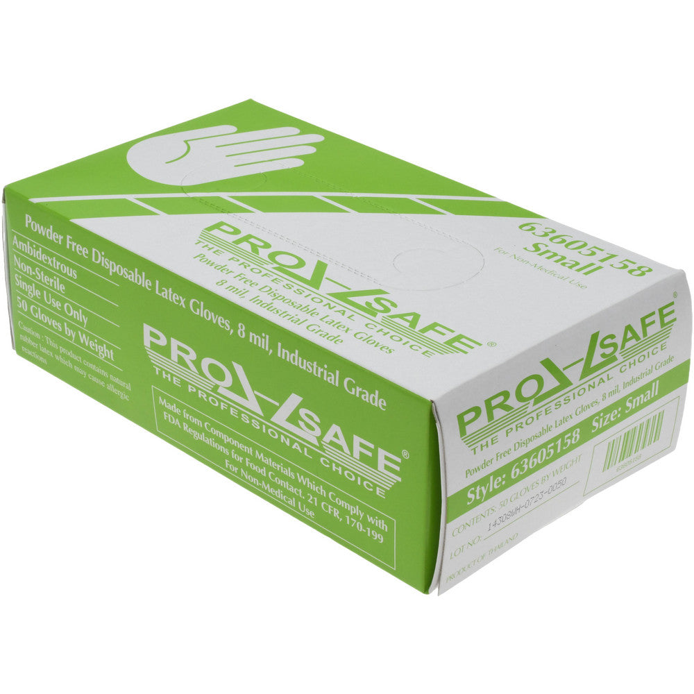 PRO-SAFE GL8N-8PFS Disposable Glove Size Small, 8.0 mil, Latex, General Purpose Grade, Powder-Free