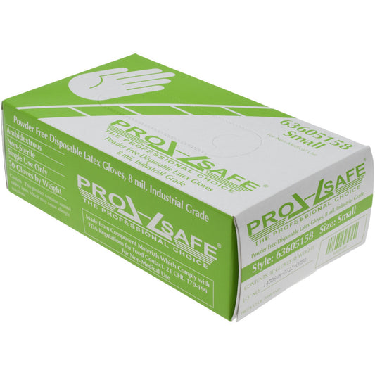 PRO-SAFE GL8N-8PFS Disposable Glove Size Small, 8.0 mil, Latex, General Purpose Grade, Powder-Free