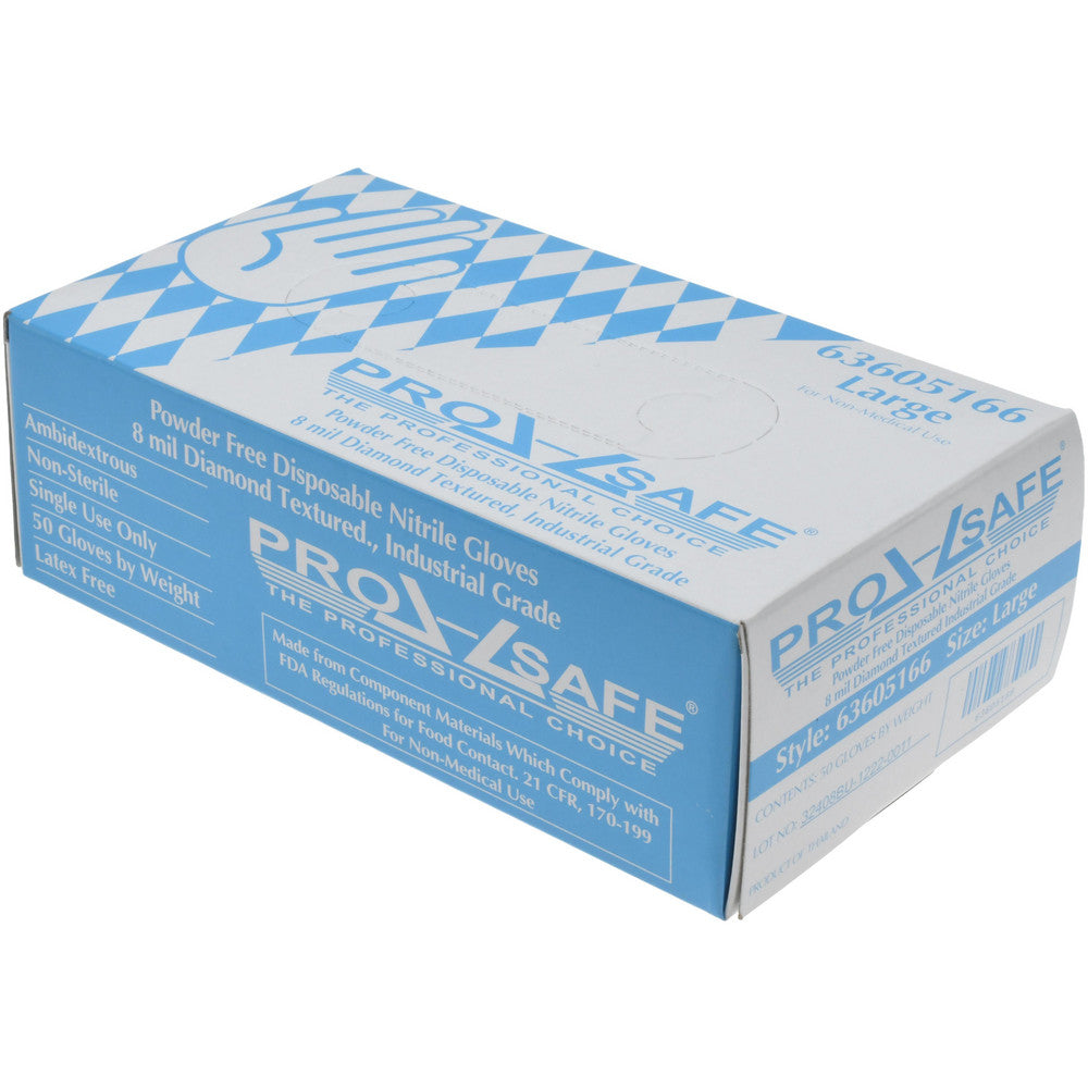 PRO-SAFE GL6BLD-8PFL Disposable Glove Size Large, 8.0 mil, Nitrile, General Purpose Grade, Powder-Free