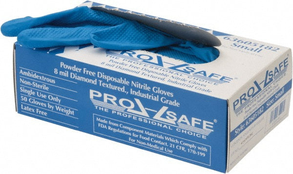 PRO-SAFE GL6BLD-8PFS Disposable Glove Size Small, 8.0 mil, Nitrile, General Purpose Grade, Powder-Free