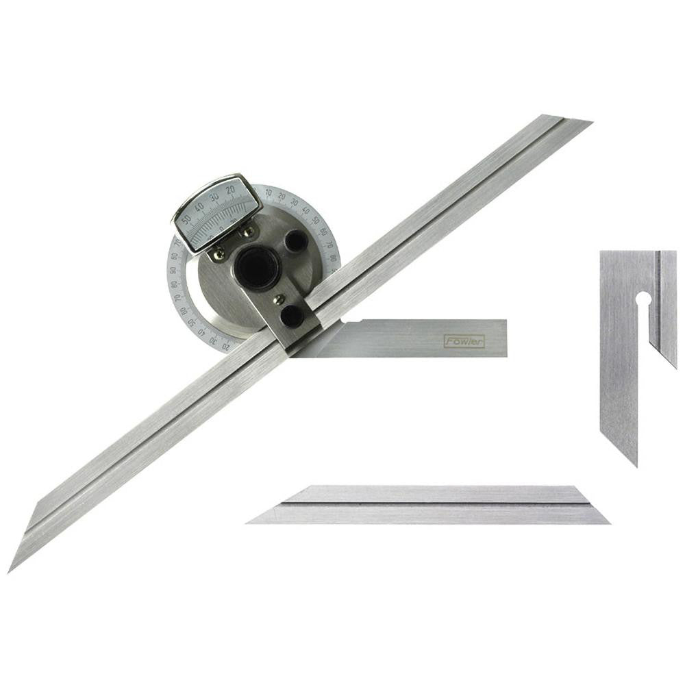 Fowler 52-440-612-0 6, 12 Inch Long Blade, 360&deg Max Measurement, Bevel Protractor