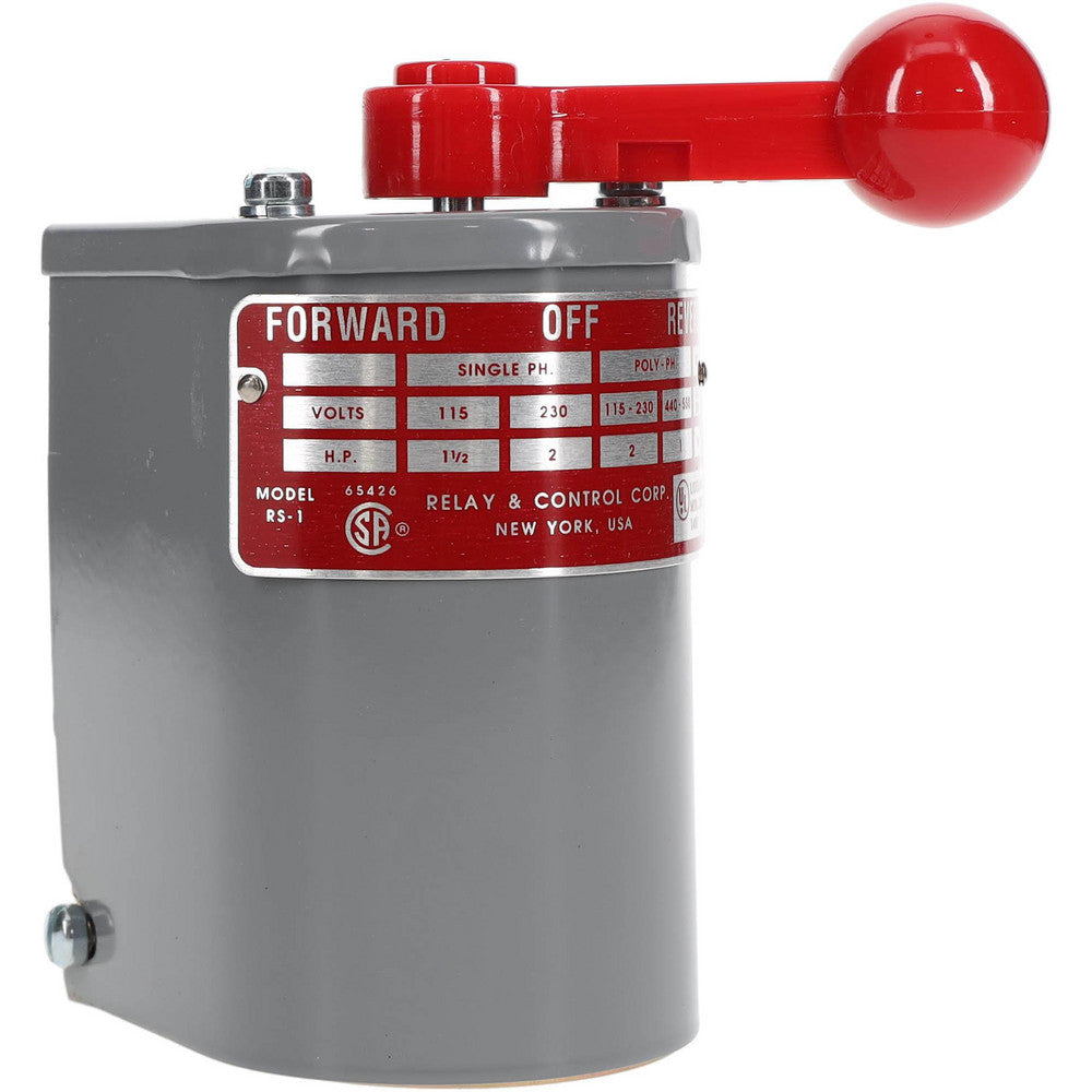 Relay And Control Corp. RS-1 230 VAC/VDC, 550 VAC Input Volt, Maintained (MA), Enclosed Drum Switch