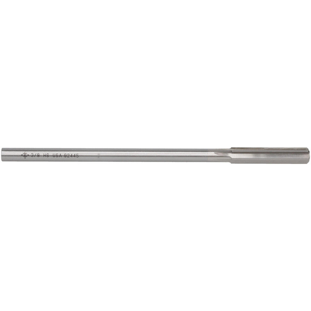 Cleveland C25807 Chucking Reamer 3/8" Dia, 7" OAL, 1-3/4" Flute Length, Straight Flute, Straight-Cylindrical Shank, HSS
