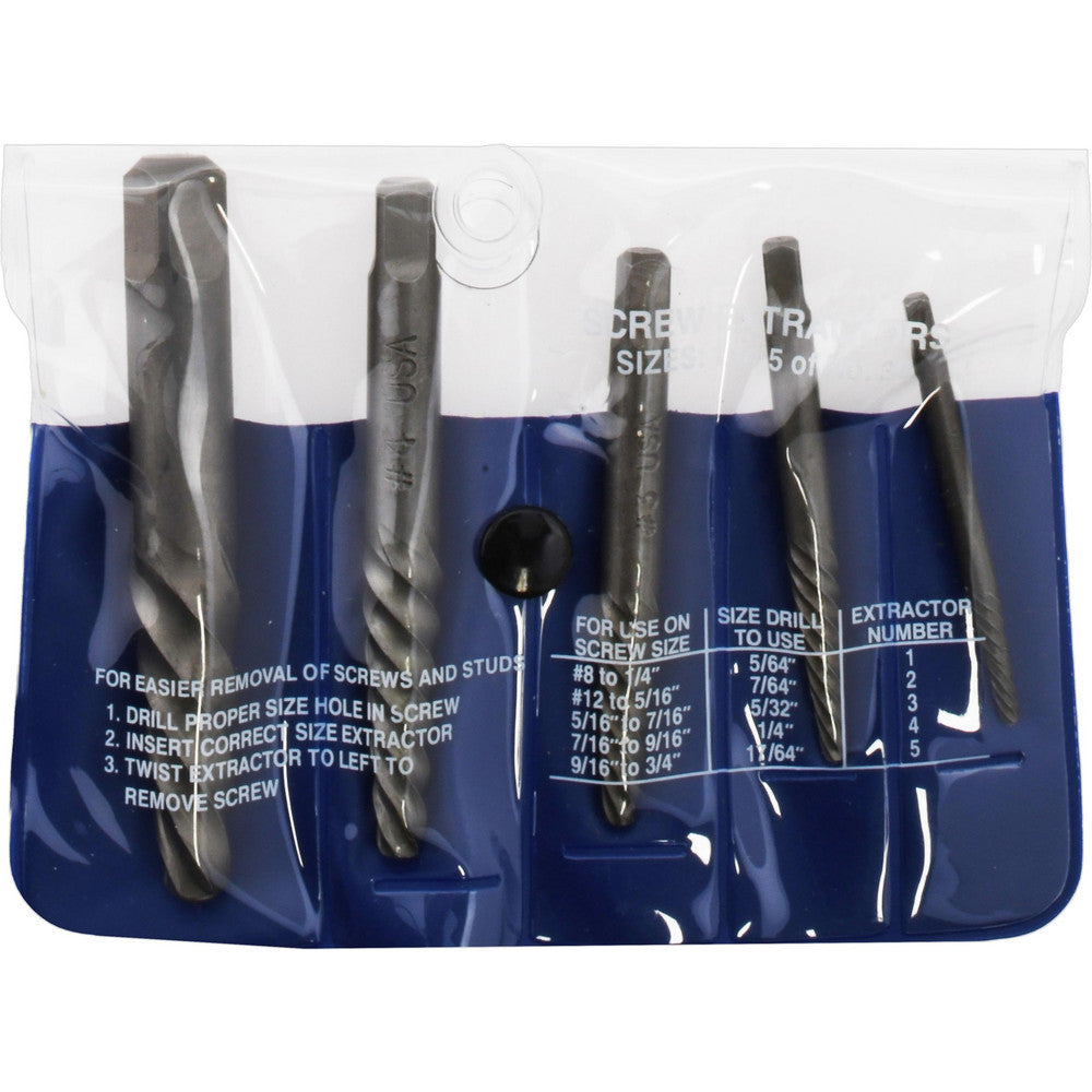 Cleveland C00906 Spiral Flute Screw Extractor 5 Pc