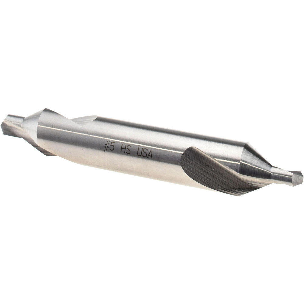 Cleveland C46267 Combination Drill & Countersink #5, 7/16" Body Dia, 118 deg, High-Speed Steel