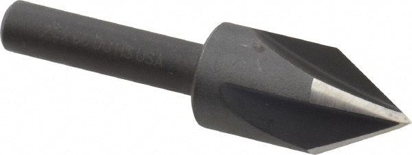 Cleveland C46210 Countersink 1/2" Head Dia, 60.00 deg Included Angle, 4 Flute, High-Speed Steel, Right Hand Cut