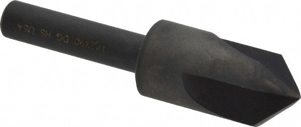 Cleveland C46164 Countersink 1/2" Head Dia, 90.00 deg Included Angle, 3 Flute, High-Speed Steel, Right Hand Cut