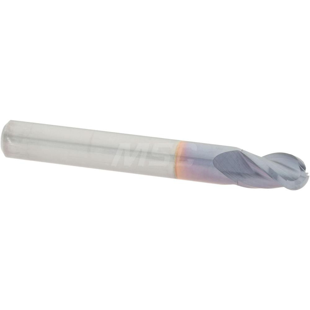 Accupro 2500279 Ball End Mill 1/4" Dia, 3/8" LOC, 3 Flute, Solid Carbide