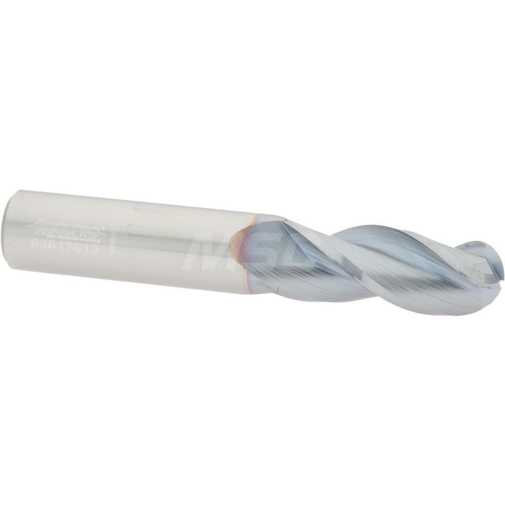 Accupro 2500257 Ball End Mill 1/2" Dia, 1-1/4" LOC, 3 Flute, Solid Carbide