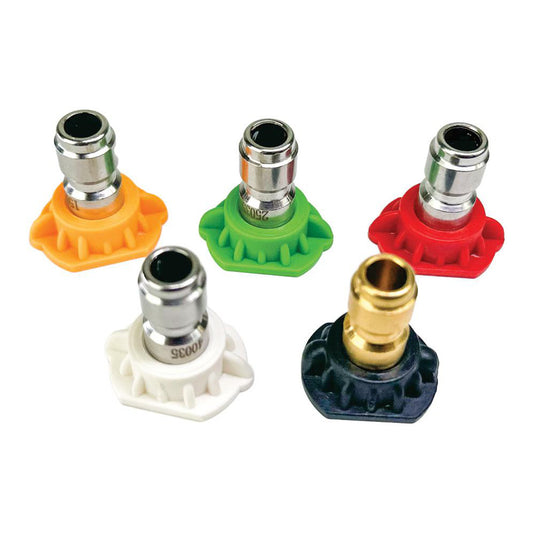 BluShield PWA003 Pressure Washer Accessories Accessory Type Quick Connect Spray Tips  For Use With Pressure Washer Hoses  Material Brass  Overall Length 1.25in  Overall Width 5in  Overall Height 6.5in