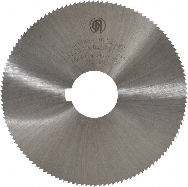 Controx 11601011010001 Slitting & Slotting Saw 4" Dia, 0.04" Thick, 1" Arbor Hole, 128 Teeth, Cobalt