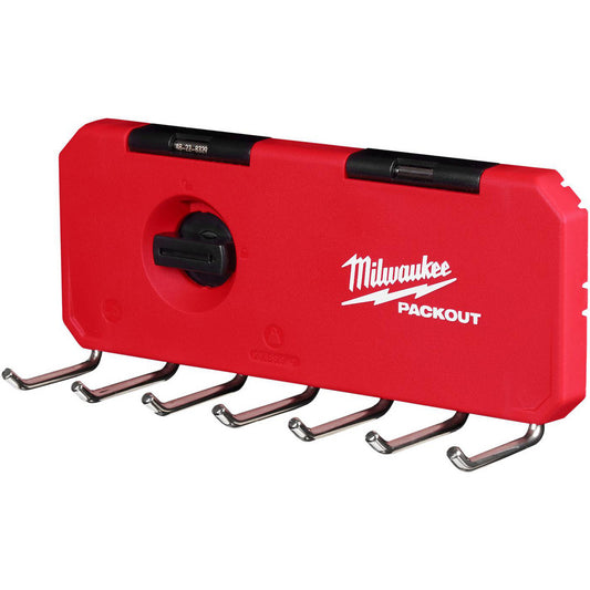 Milwaukee Tool 48-22-8329 Tool Box Case & Cabinet Accessories Accessory Type 7-Hook Rack  Material Plastic  For Use With All PACKOUTâ„¢ Components  Color Red  Overall Thickness 9.5in  Material Family Plastic