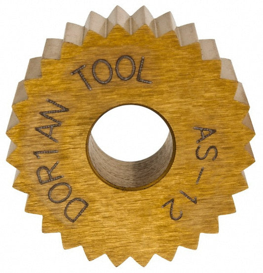Dorian Tool 73310123504 Standard Knurl Wheel 3/4" Dia, 90 &deg Tooth Angle, 12 TPI, Straight, High Speed Steel