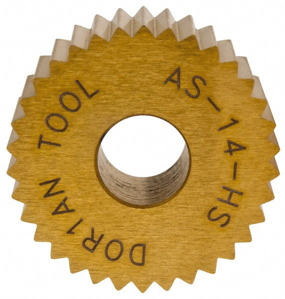 Dorian Tool 73310123506 Standard Knurl Wheel 3/4" Dia, 90 &deg Tooth Angle, 14 TPI, Straight, High Speed Steel