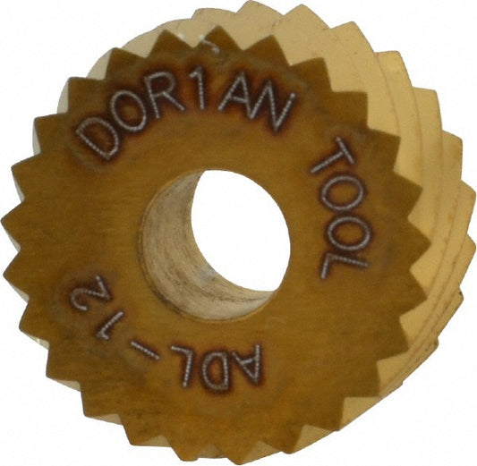 Dorian Tool 73310123768 Standard Knurl Wheel 3/4" Dia, 90 &deg Tooth Angle, 12 TPI, Diagonal, High Speed Steel
