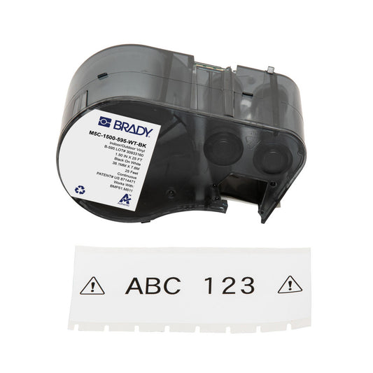 Brady 170944 Labels, Ribbons & Tapes Application Label Printer Cartridge  Type Label Printer Cartridge  Color Family White  Color Black on White  For Use With BMP51 BMP53 M511  Width (Inch) 1-1/2