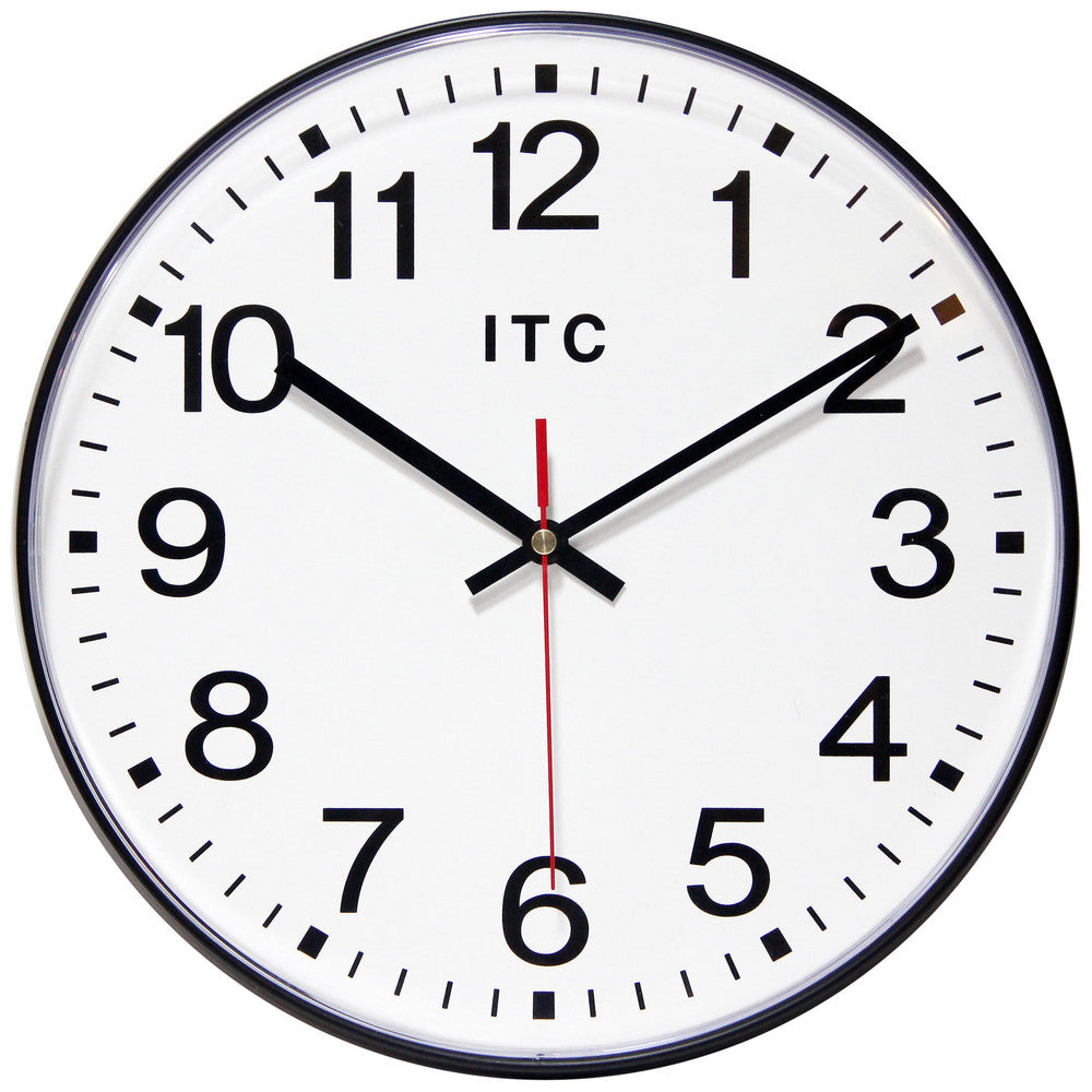 Infinity Instruments 90/1201 12 Inch Diameter, White Face, Dial Wall Clock
