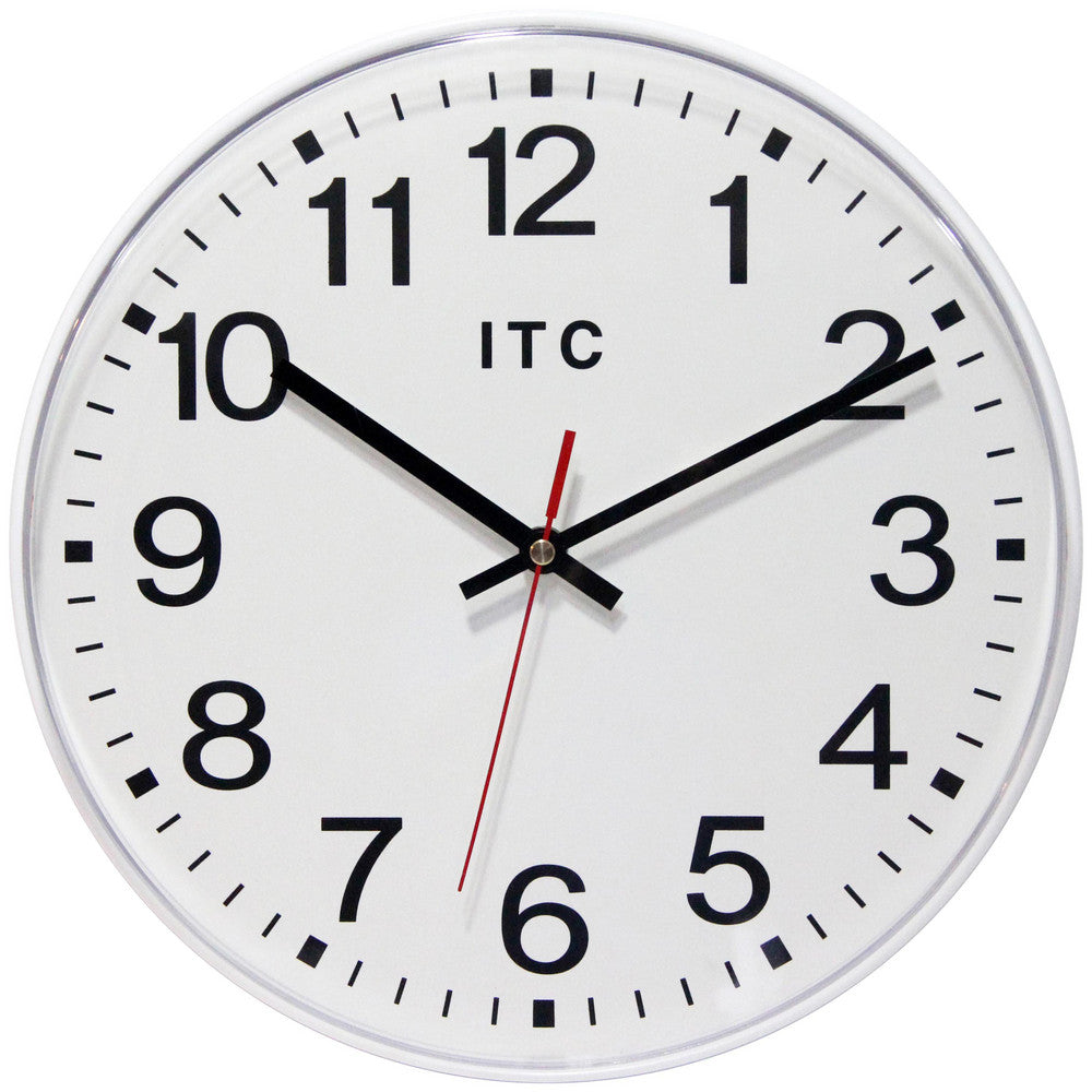Infinity Instruments 90/1202 11-1/2" Dia, White Face, Dial Wall Clock
