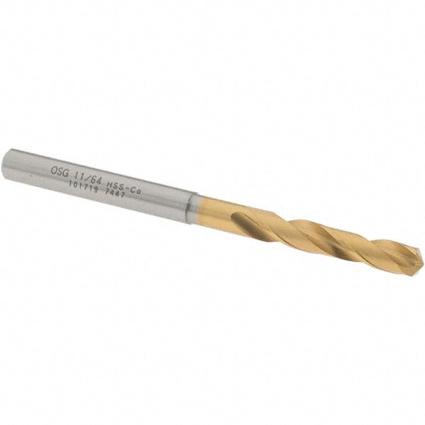 OSG 10171905 Screw Machine Length Drill Bit 11/64" (0.1719) Dia, 130 deg, Cobalt