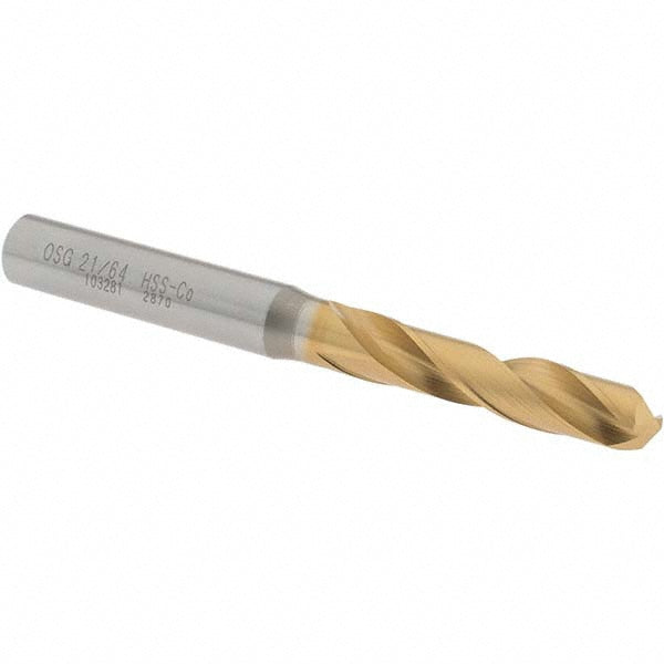OSG 10328105 Screw Machine Length Drill Bit 21/64" (0.3281) Dia, 130 deg, Cobalt