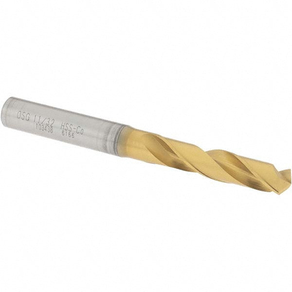 OSG 10343805 Screw Machine Length Drill Bit 11/32" (0.3438) Dia, 130 deg, Cobalt