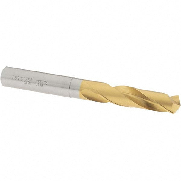 OSG 10484405 Screw Machine Length Drill Bit 31/64" (0.4844) Dia, 130 deg, Cobalt