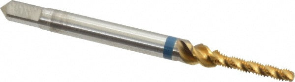 Guhring 9039090020000 Spiral Flute Tap M2 x 0.40, Metric Coarse, 3 Flute, Modified Bottoming, 6H Class of Fit, Powdered Metal, TiN Finish