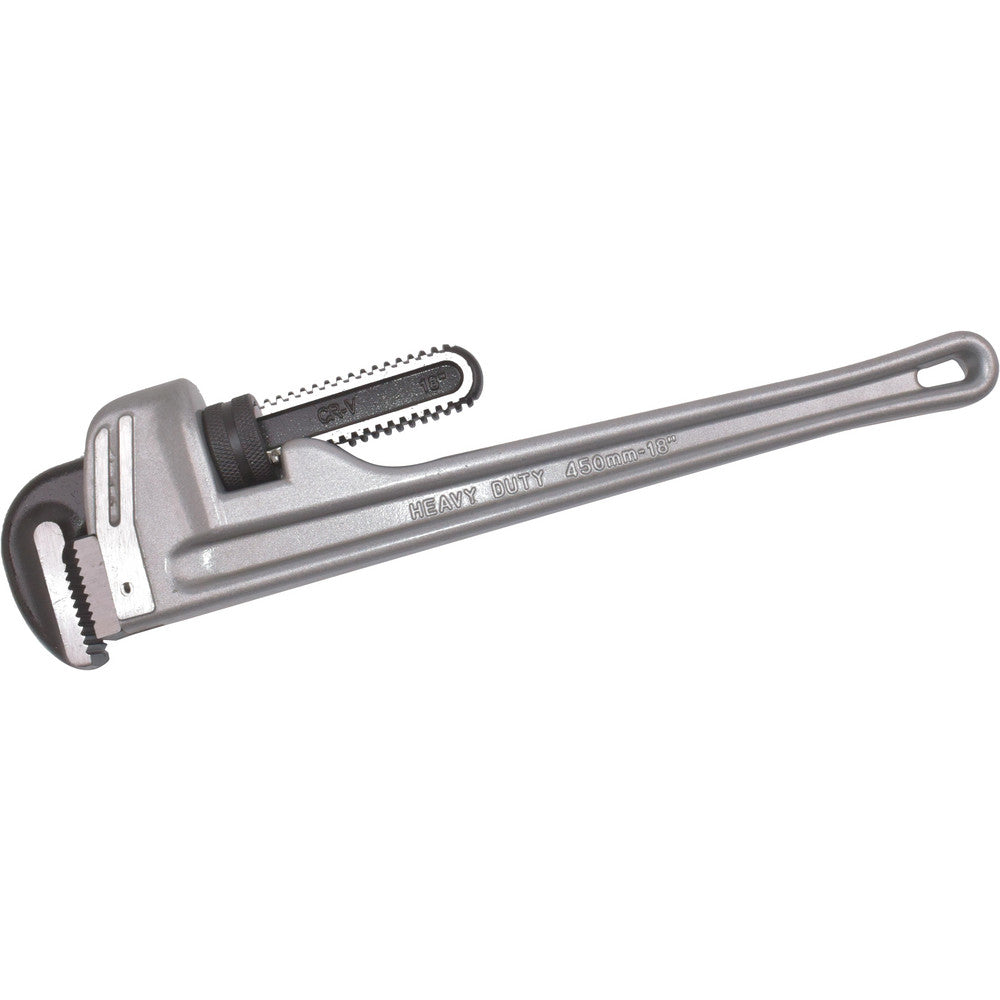 Pro-Source TD0505A 18" Straight Pipe Wrench 2-1/2" Max, 18" OAL, Aluminum
