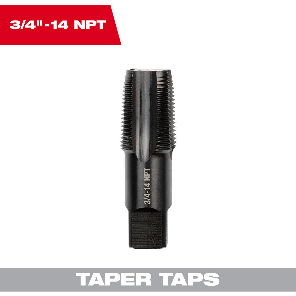 Milwaukee Tool 49-57-5294 Straight Flute Tap 3/4-14 NPT, 4 Flute, Taper Chamfer, 2B Class of Fit, High-Carbon Steel, Black Oxide Finish