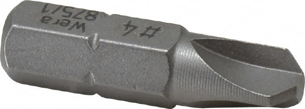 Wera 05066766001 Power Screwdriver Bit #4 Tri-Wing Speciality Point Size, 1/4" Hex Drive