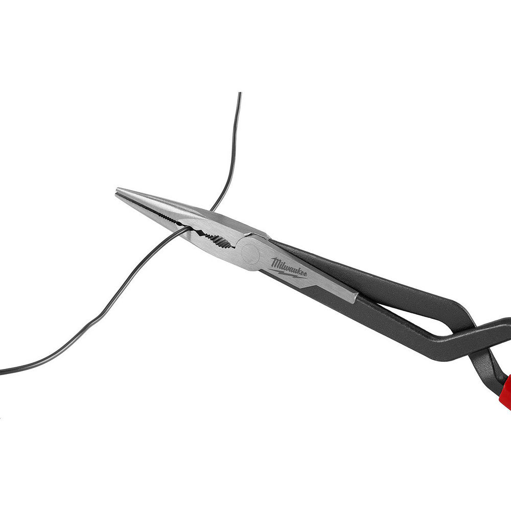 Milwaukee Tool 48-22-6540 Long Nose Pliers Pliers Type Long Reach Needle Nose  Jaw Texture Grooved  Jaw Length (Inch) 3  Jaw Width (Decimal Inch) 3.00  Jaw Bend 0  Handle Type Dipped
