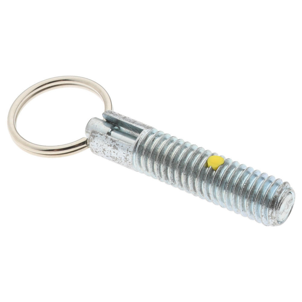 Gibraltar STPR38-PT-G 3/8-16, 1.2" Thread Length, 0.233" Plunger Diam, 3/8" Plunger Projection, 2 Lb Init to 4 Lb Final End Force, Steel Locking Pull Ring Plunger