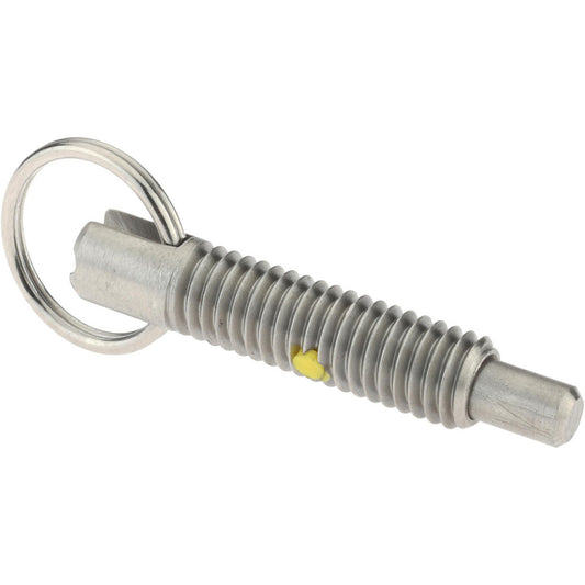 Gibraltar SSTPR38-PT-G 3/8-16, 1.2" Thread Length, 0.233" Plunger Diam, 3/8" Plunger Projection, 2 Lb Init to 4 Lb Final End Force, Stainless Steel Locking Pull Ring Plunger